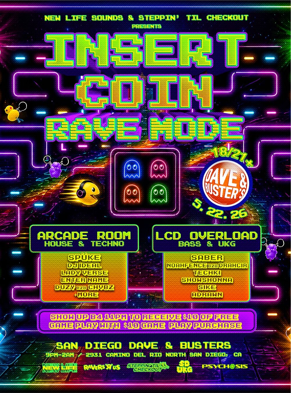 INSERT COIN: RAVE MODE (Arcade Rave) 18/21+